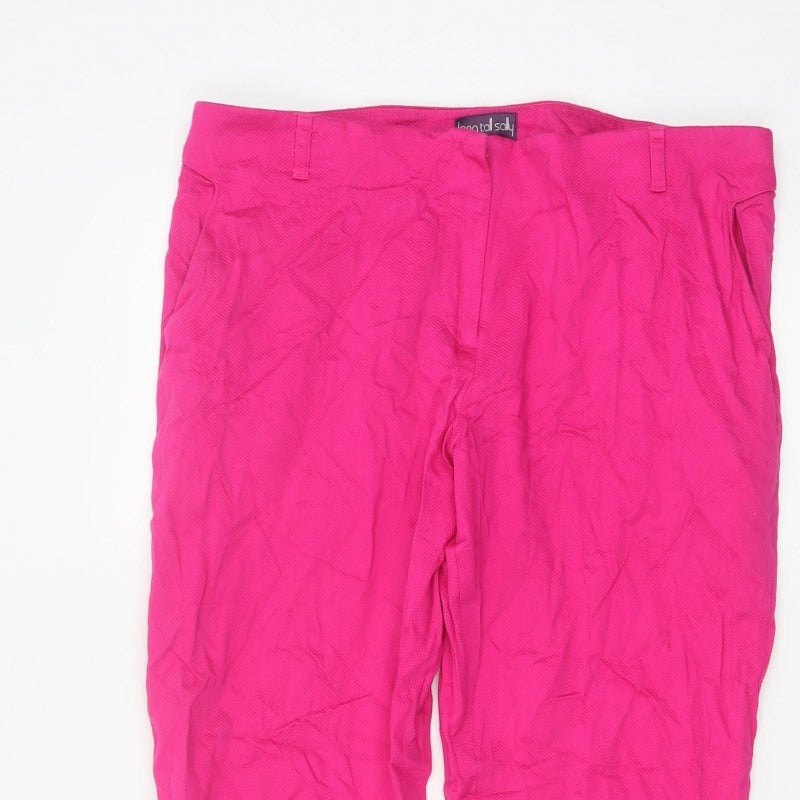 Long Tall Sally Women's Pink Straight Leg Trousers Size 14 Tall