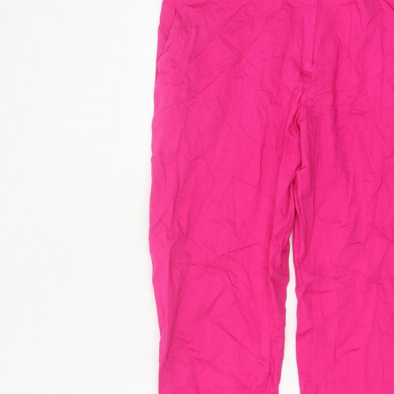 Long Tall Sally Women's Pink Straight Leg Trousers Size 14 Tall