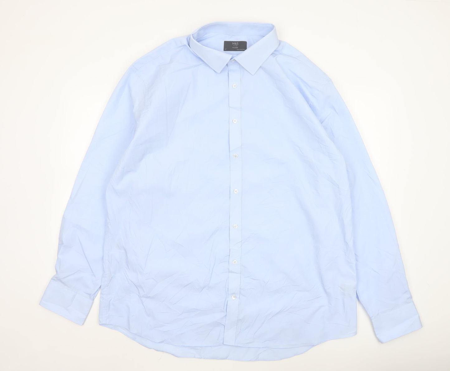 Marks and Spencer Men's Sky Blue Tailored Fit Dress Shirt 19in