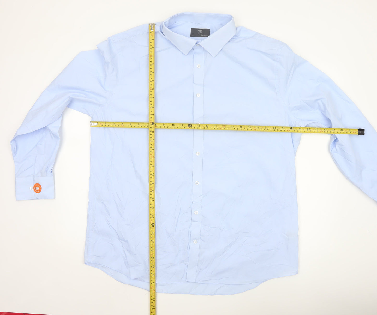 Marks and Spencer Men's Sky Blue Tailored Fit Dress Shirt 19in