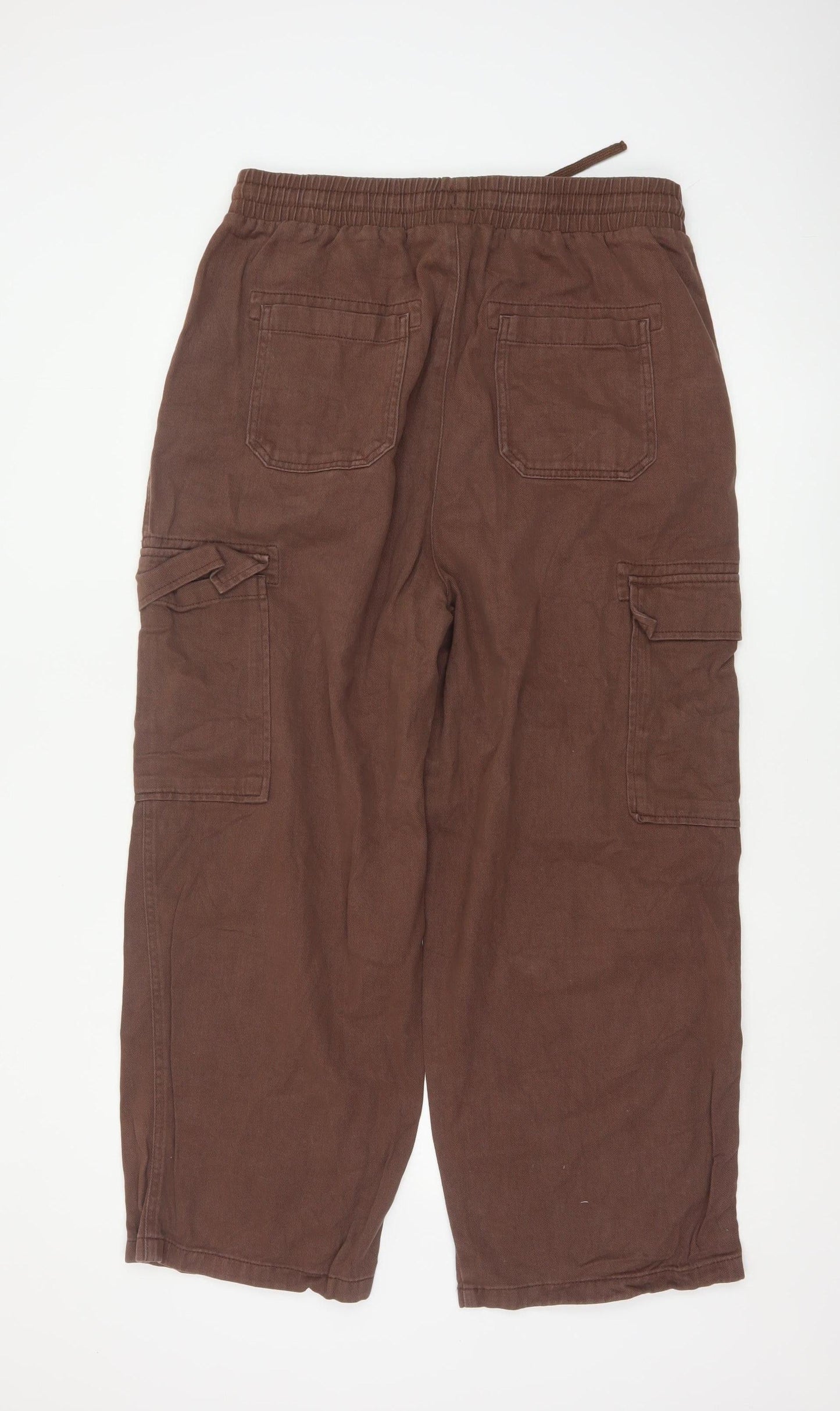 Collusion Womens Brown Cargo Trousers Size 14 Regular Cotton