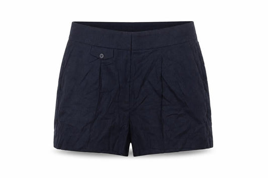 Marks & Spencer Womens Blue Linen Blend Chino Shorts Size 18