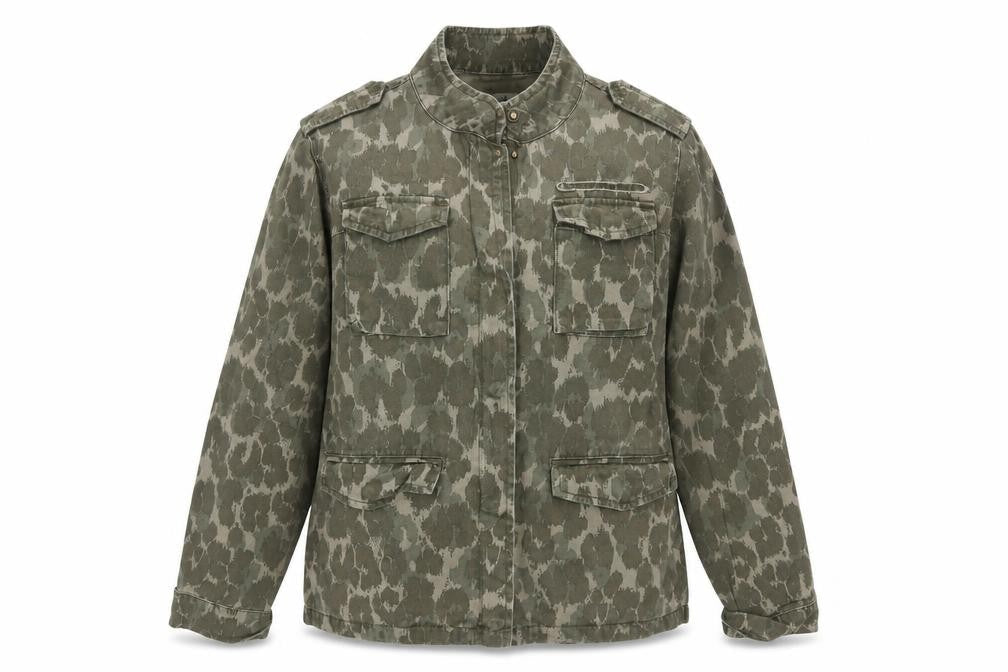 Hush Womens Green Camouflage Military Jacket Size 12