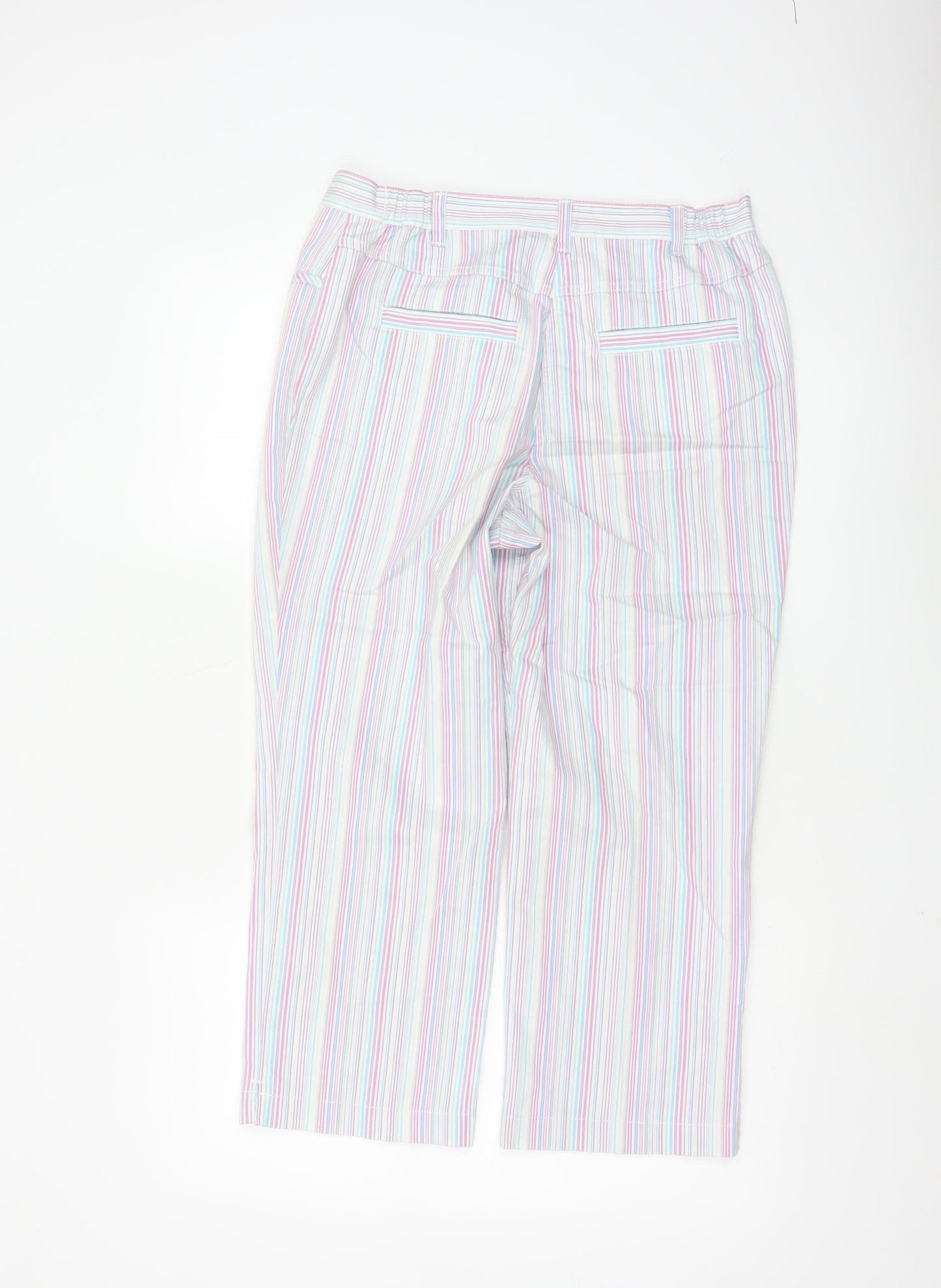 Marks and Spencer Women’s Multicoloured Cropped Striped Trousers Size 12