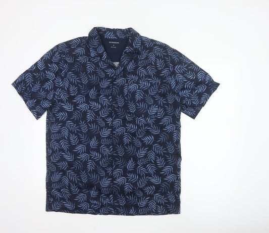 Marks & Spencer Men’s Blue Leaf Print Cotton Lyocell Pyjama Top M