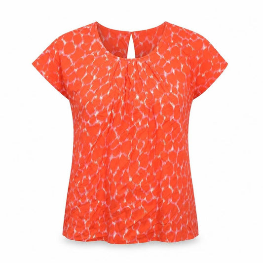 Boden Womens Orange Short Sleeve Silk Blend Tunic Blouse UK 6