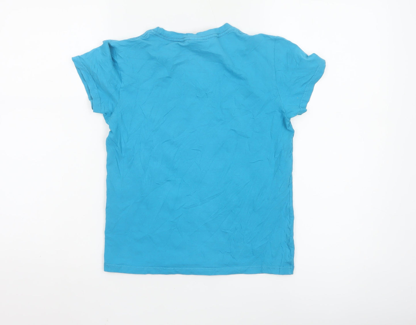 Animal Women Blue Cotton Stretch Basic T-Shirt Size 12