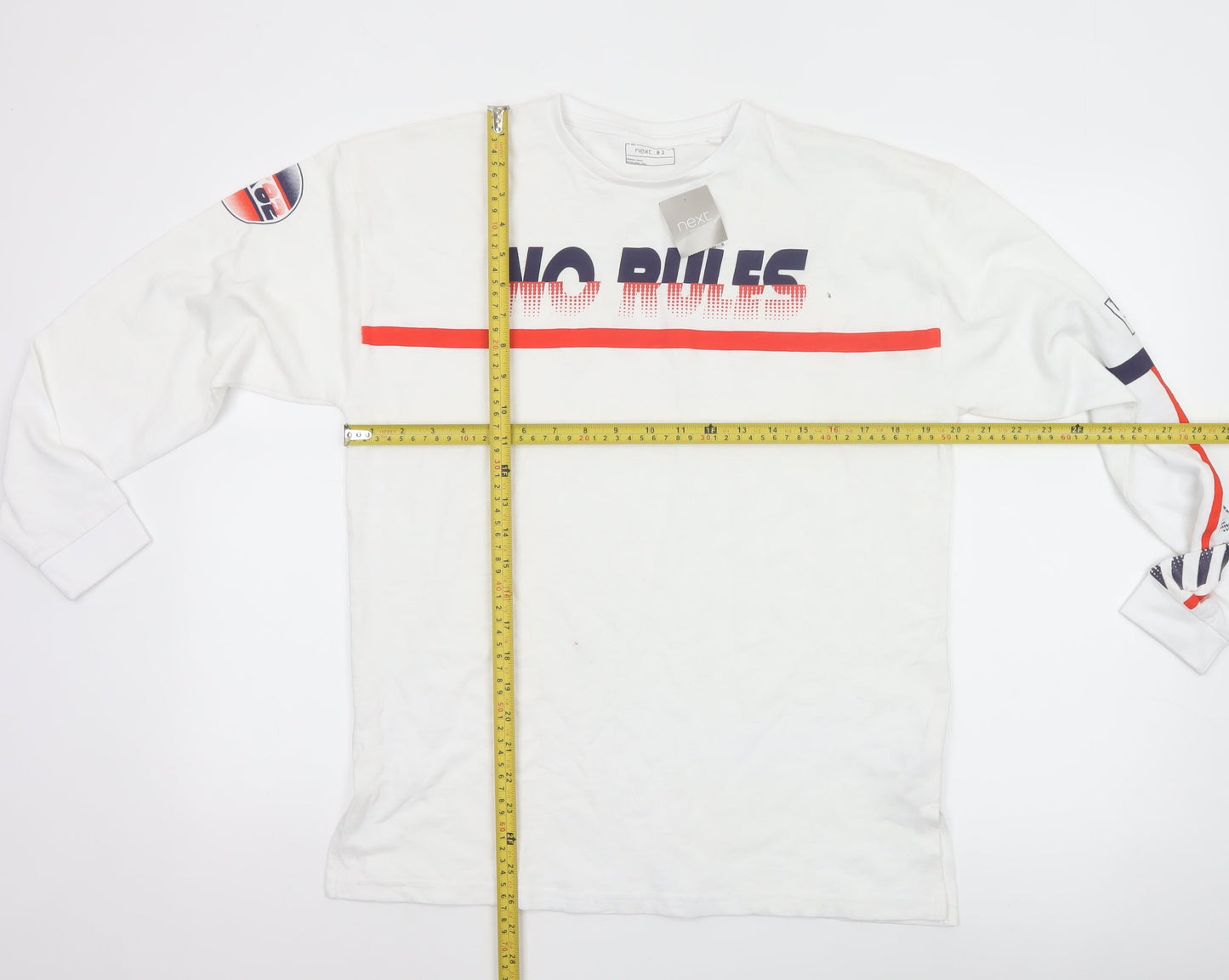 Next Boys White Long Sleeve Graphic T-Shirt 13 Years Casual Cotton Top