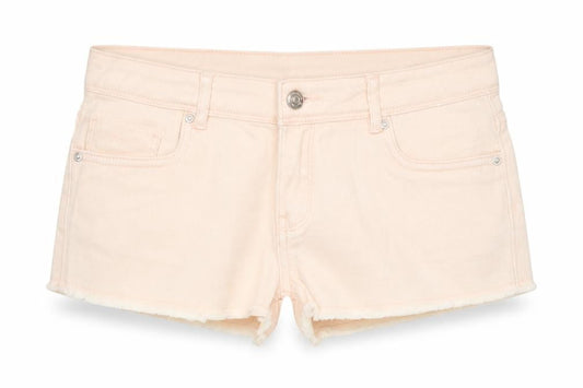 Front view of Denim Co. Women’s Beige, size UK 8, Hot Pants Frayed Denim Shorts