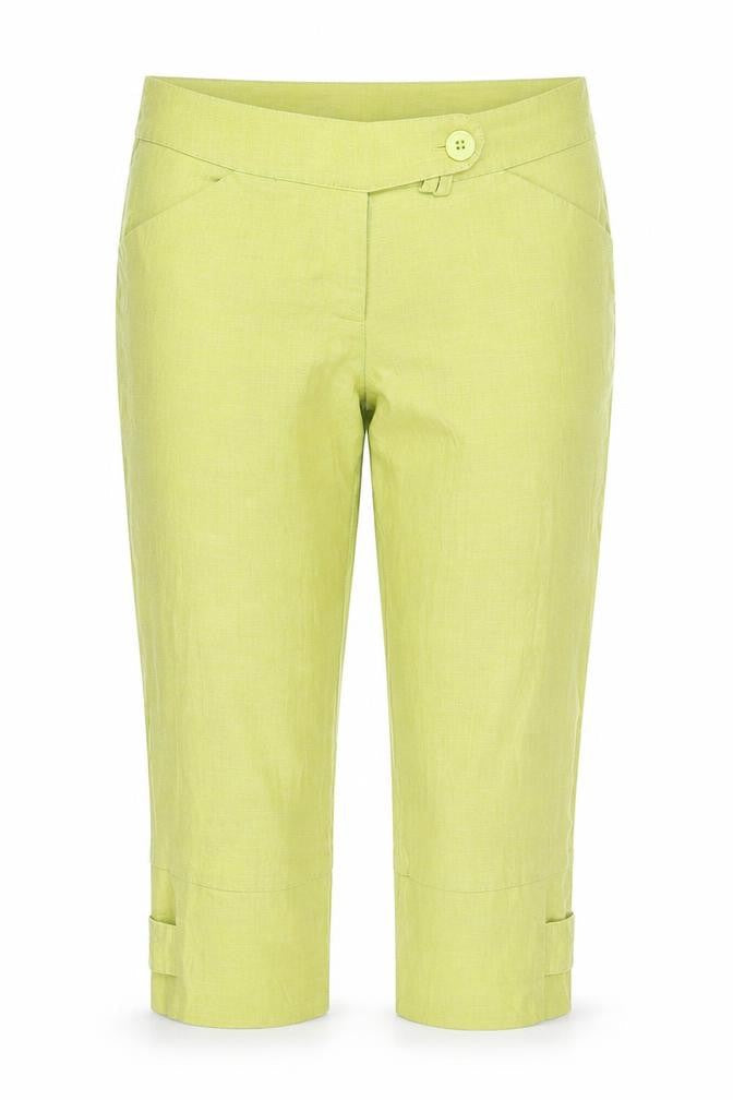 SOLO Italy Women’s Green Linen Blend Cropped Jeans Size 14