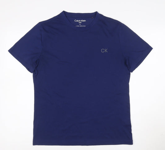 Calvin Klein Golf Men's Navy Blue Polyester Crew Neck T-Shirt M