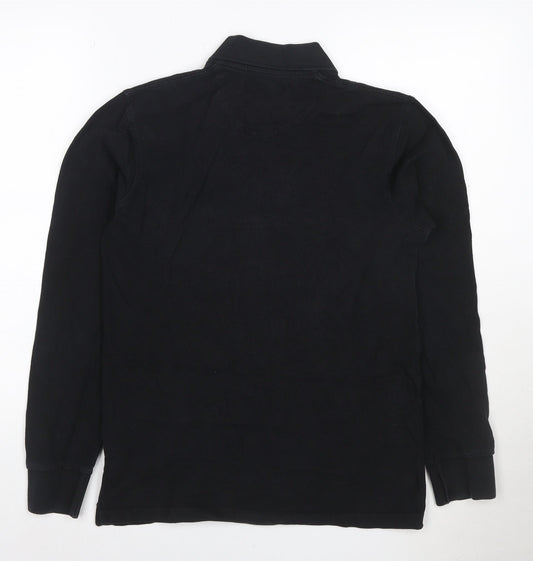 Lyle & Scott Men’s Black Long Sleeve Cotton Polo Shirt Size S