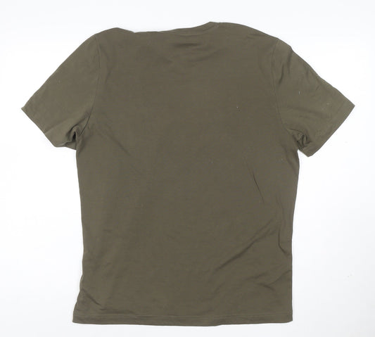 Reebok Men's Green Training Graphic T-Shirt M Regular Fit