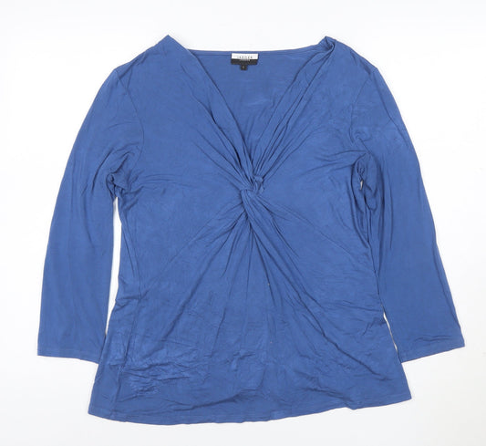 Jaeger Men’s Blue Long Sleeve V-Neck Stretch T-Shirt Size L