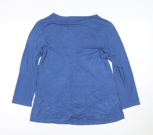 Jaeger Men’s Blue Long Sleeve V-Neck Stretch T-Shirt Size L