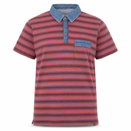 Joe Browns Men's Red Striped Short Sleeve Cotton Polo Shirt 2XL
