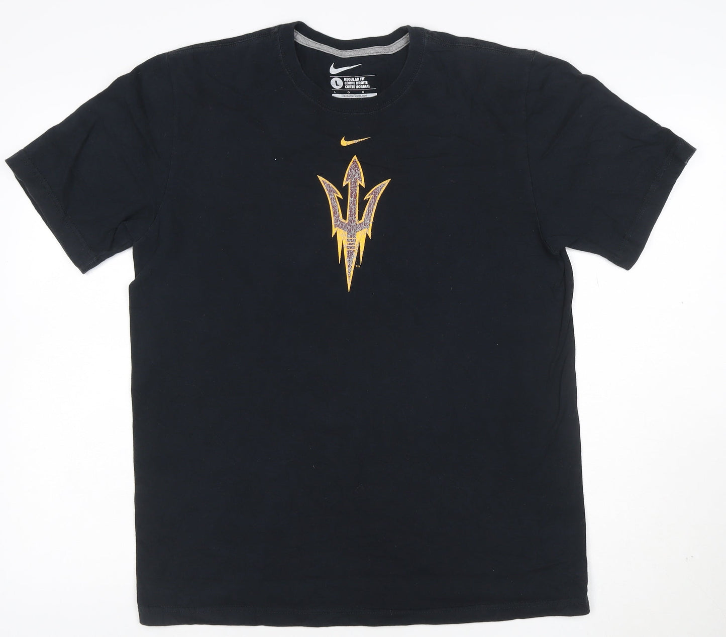 Nike Men's Black Regular Fit Cotton Graphic Sports T-Shirt Size L