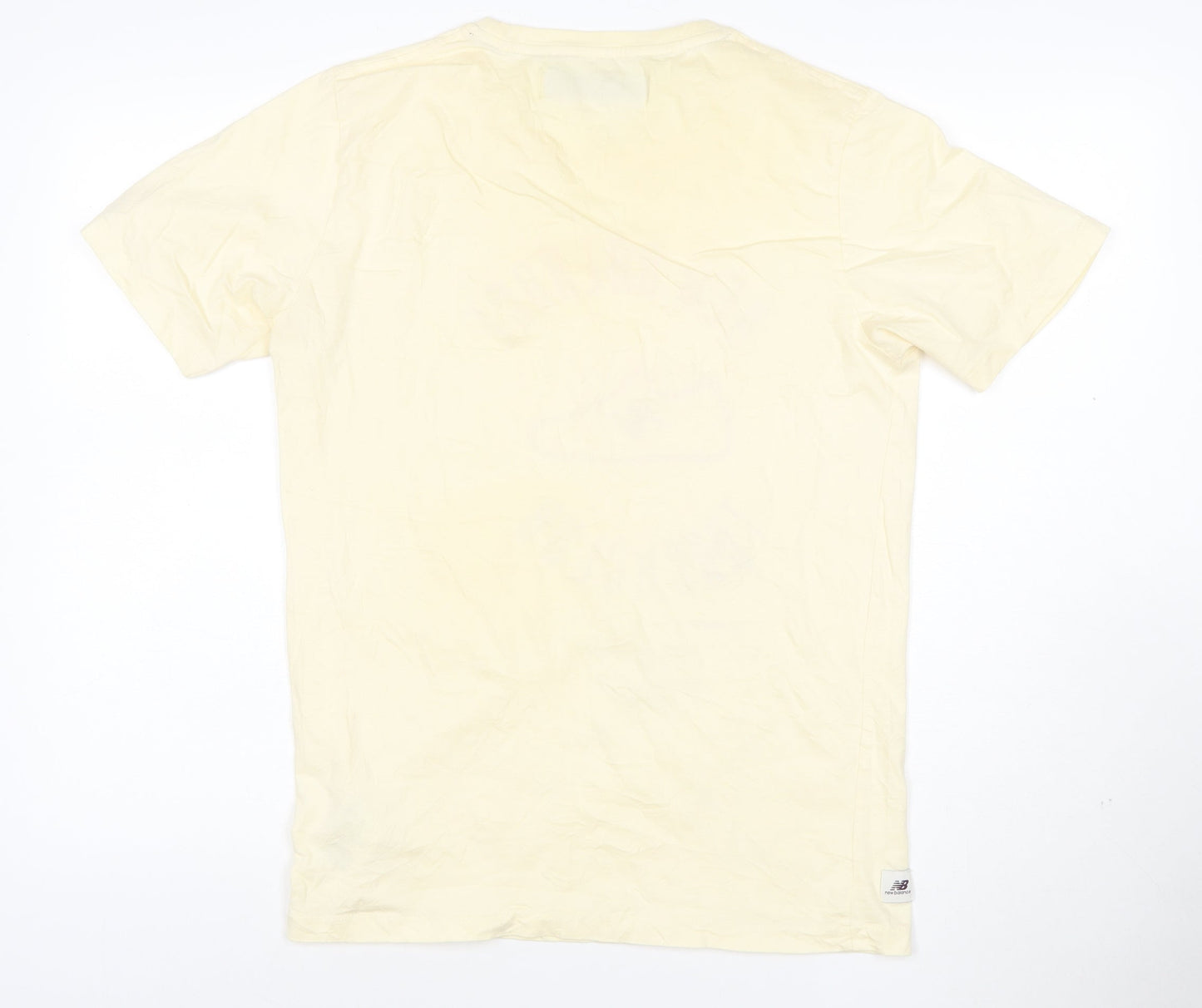 New Balance Men's Beige Track Club Cotton Crew Neck T-Shirt Medium
