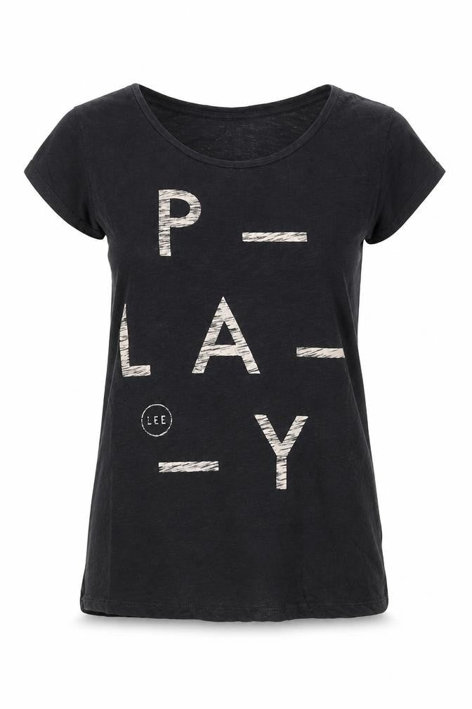 Lee Women's Black Cotton Short Sleeve Graphic T-Shirt Size S
