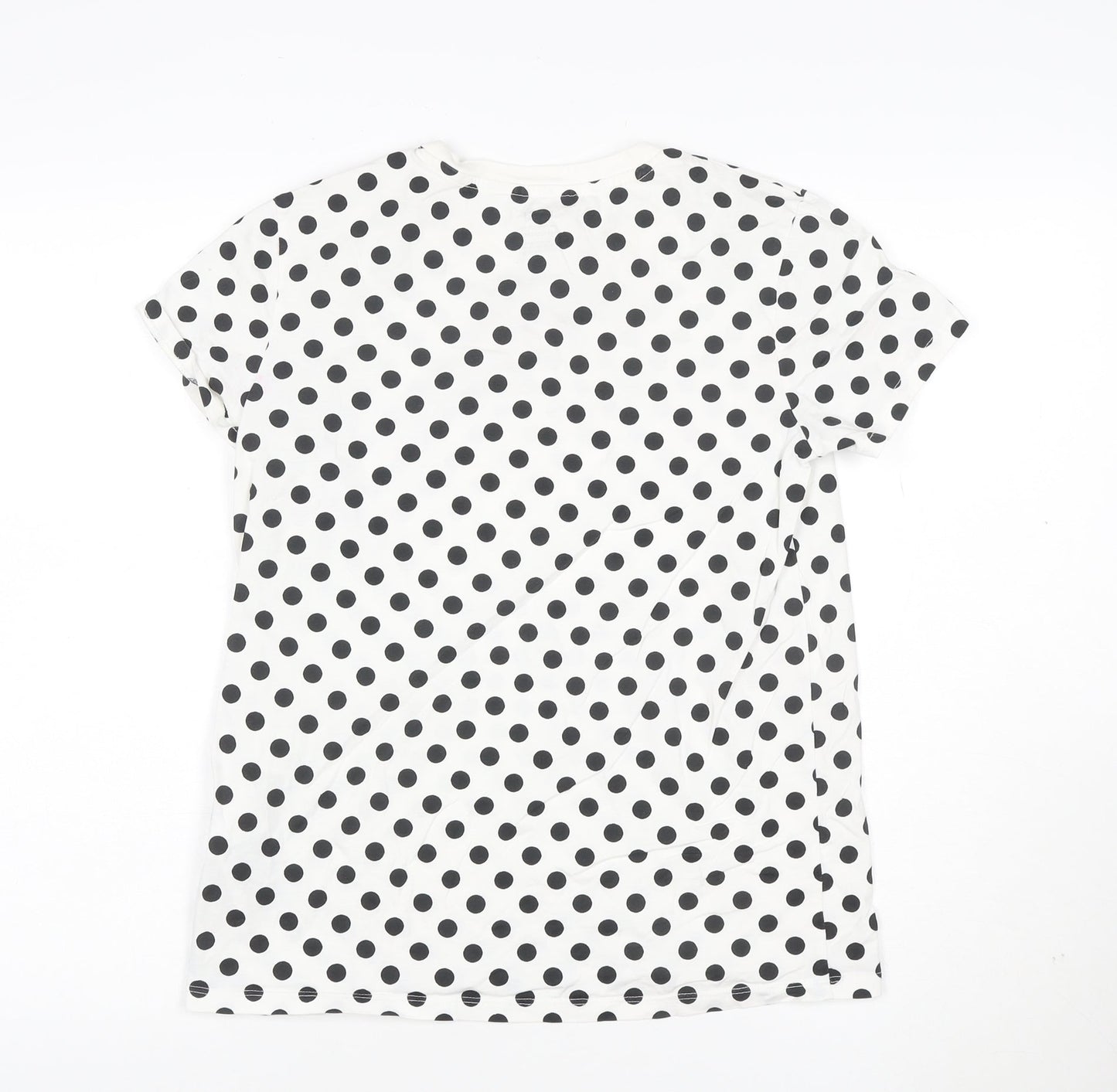Levi's Women's White Polka Dot Cotton Crew Neck T-Shirt Size M