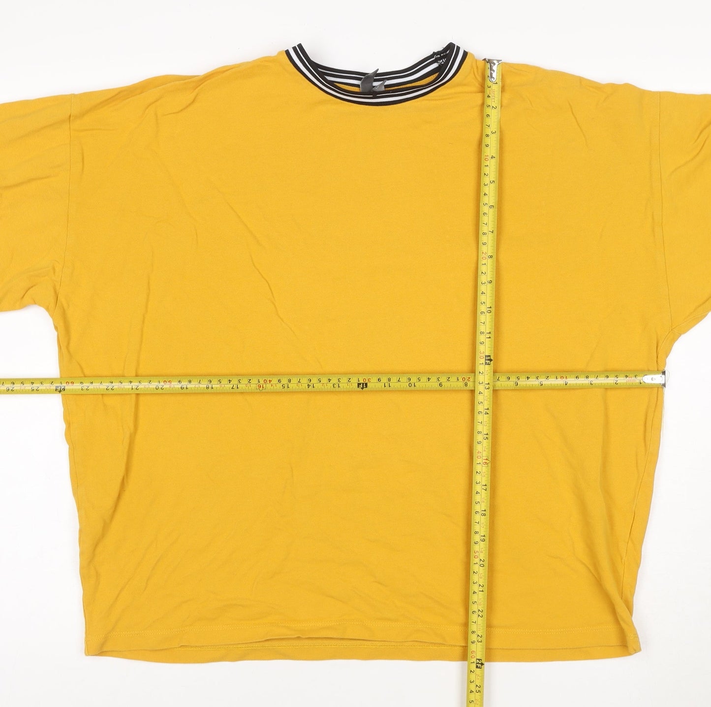 ASOS Design Men's Yellow Crew Neck Short Sleeve T-Shirt Size L