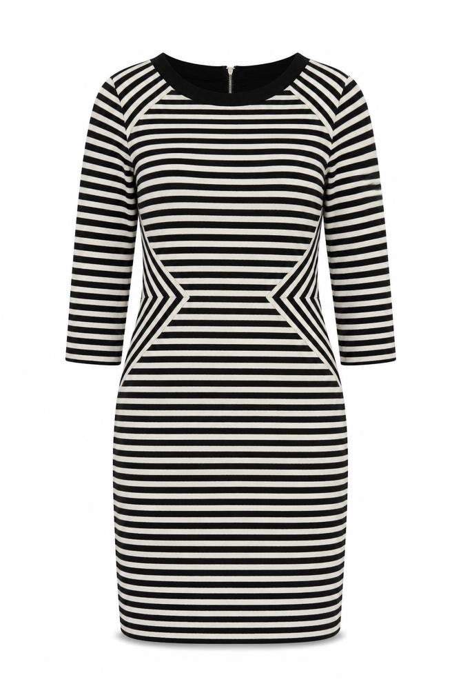Fenn Wright Manson Women's Black Striped Bodycon Dress UK 14