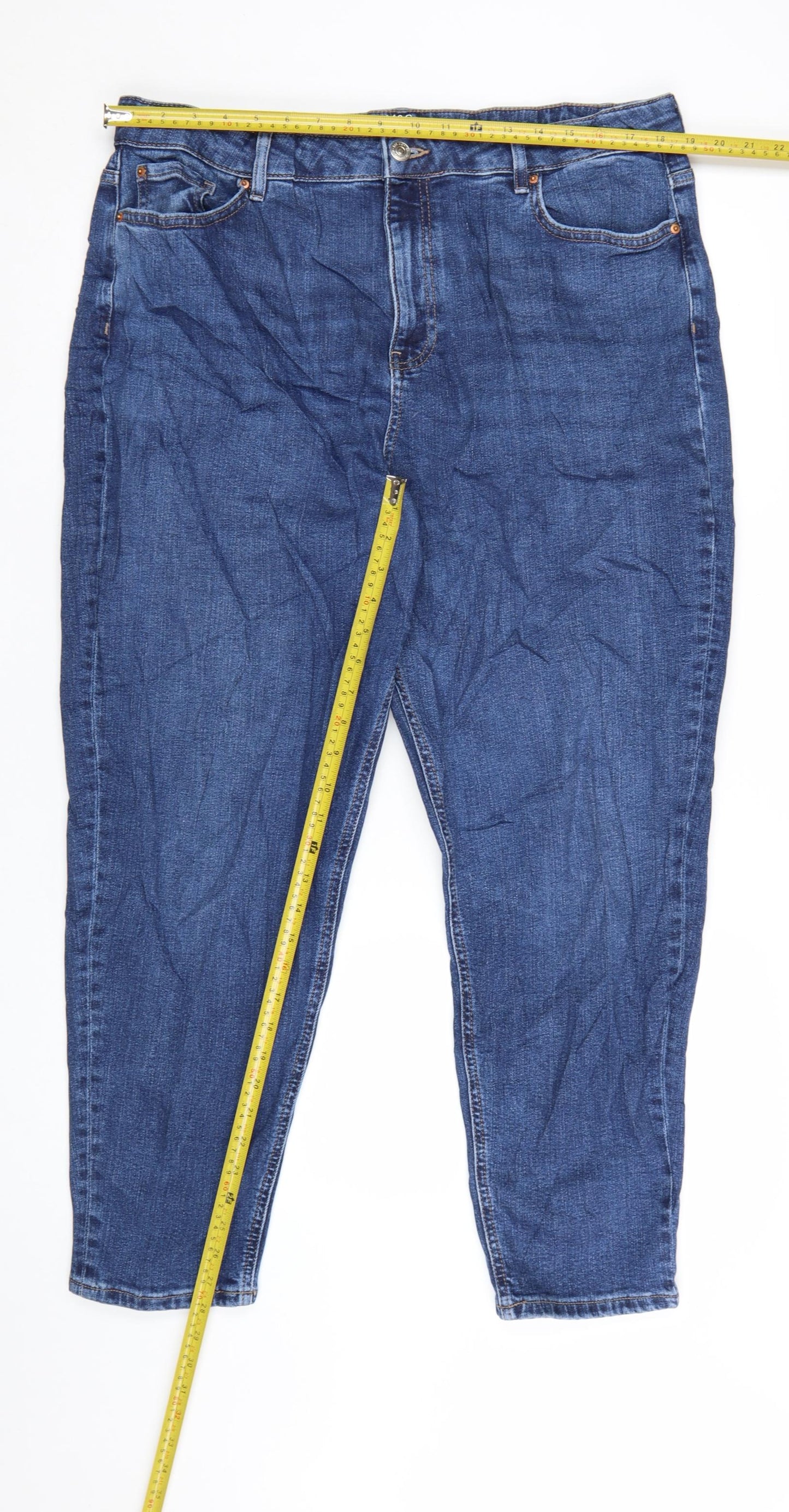 Marks and Spencer Women's Blue Size 18 Straight Leg Stretch Jeans