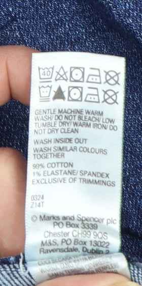 Marks and Spencer Women's Blue Size 18 Straight Leg Stretch Jeans