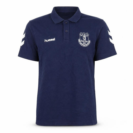 Hummel Everton Blue Mens M Regular Fit Short Sleeve Polo Shirt