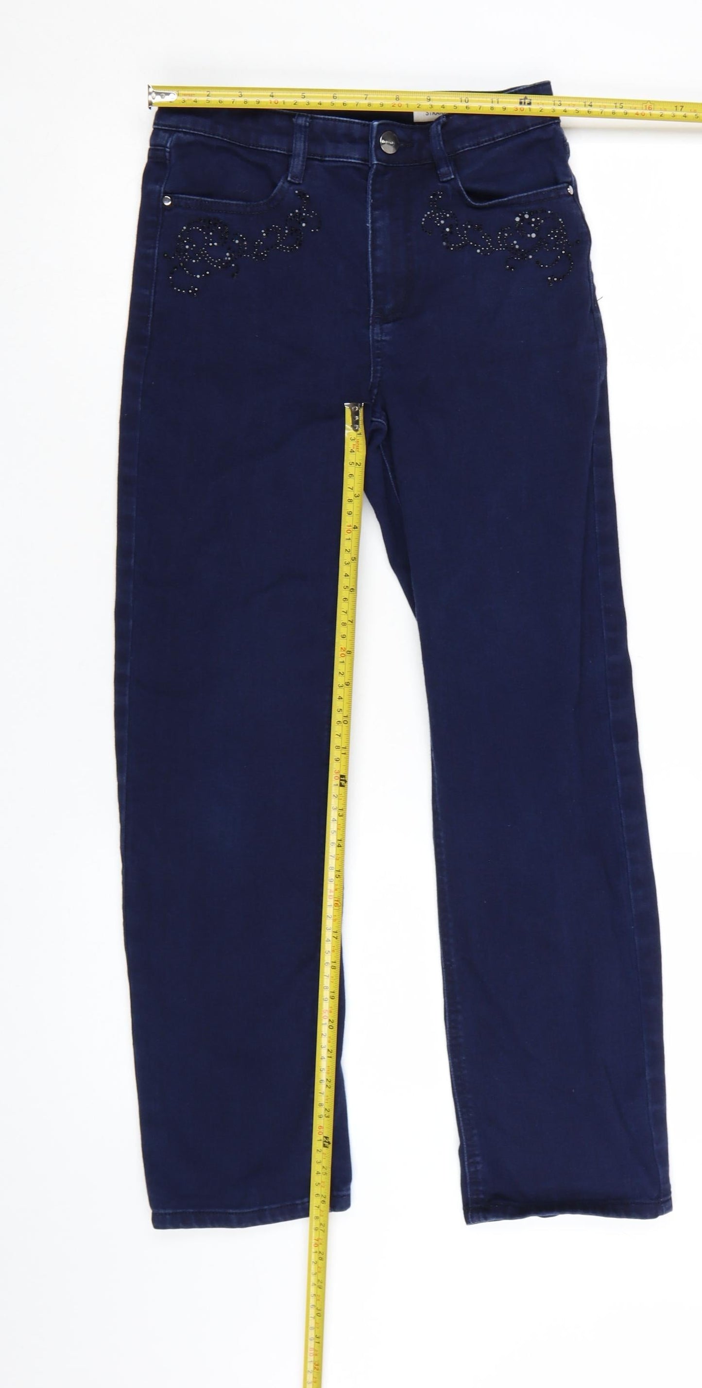 Marks and Spencer Women Blue Size 8 Straight Stretch Jeans