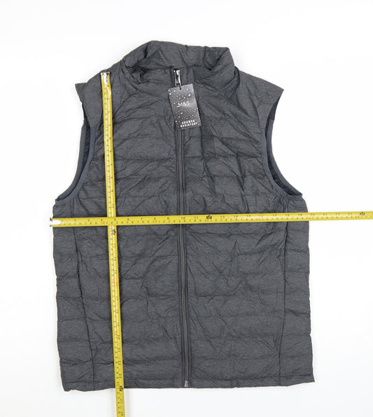 Marks and Spencer Mens Grey Down Padded Bodywarmer S Regular Fit