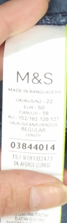 Marks and Spencer Womens Blue Size 22 Cargo Trousers