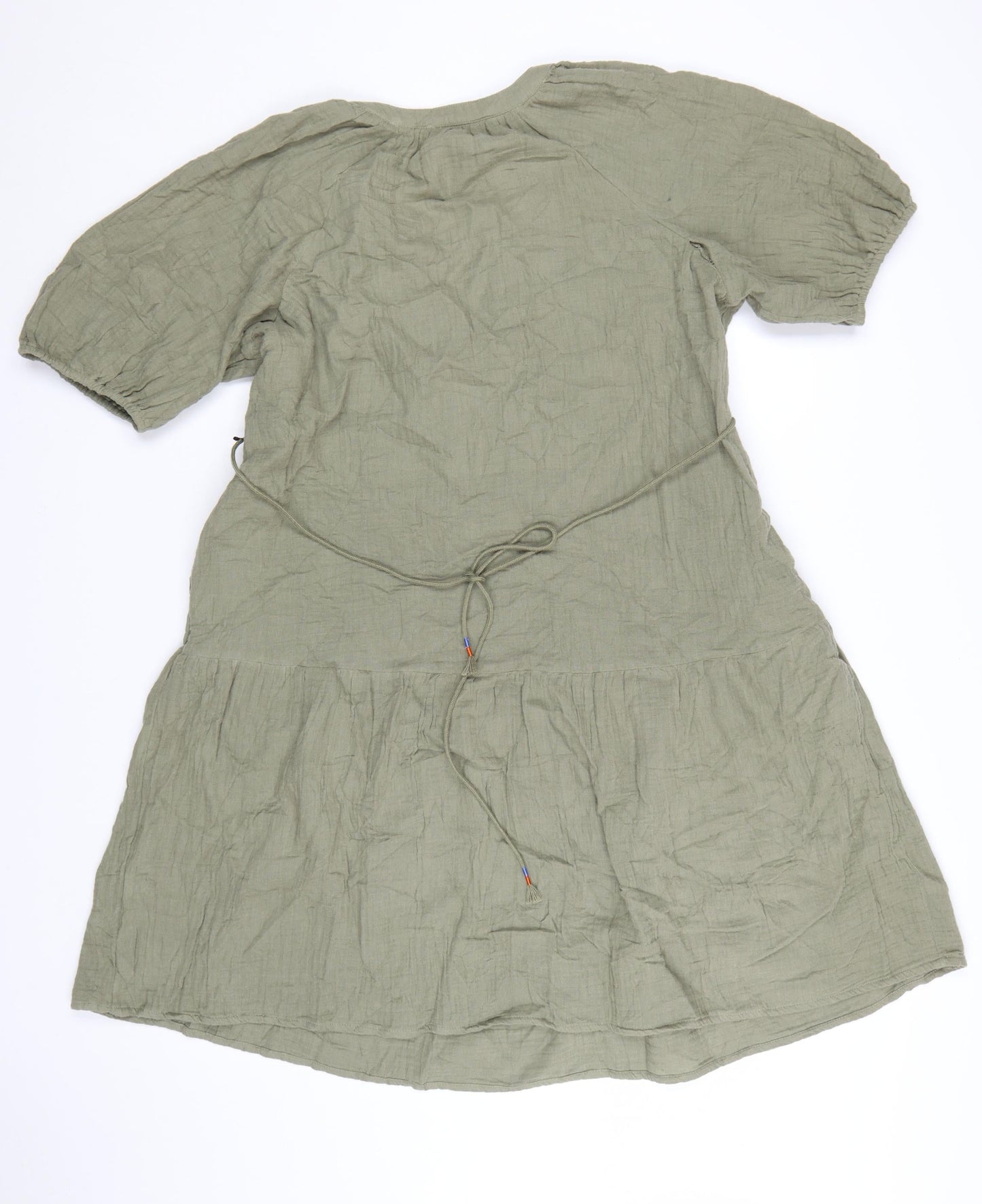 Marks and Spencer Women’s Green Cotton A-Line Knee Length Dress Size 14