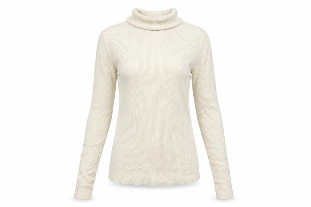 Marks & Spencer Women’s Ivory Roll Neck Slim Fit Knit Jumper Size 8