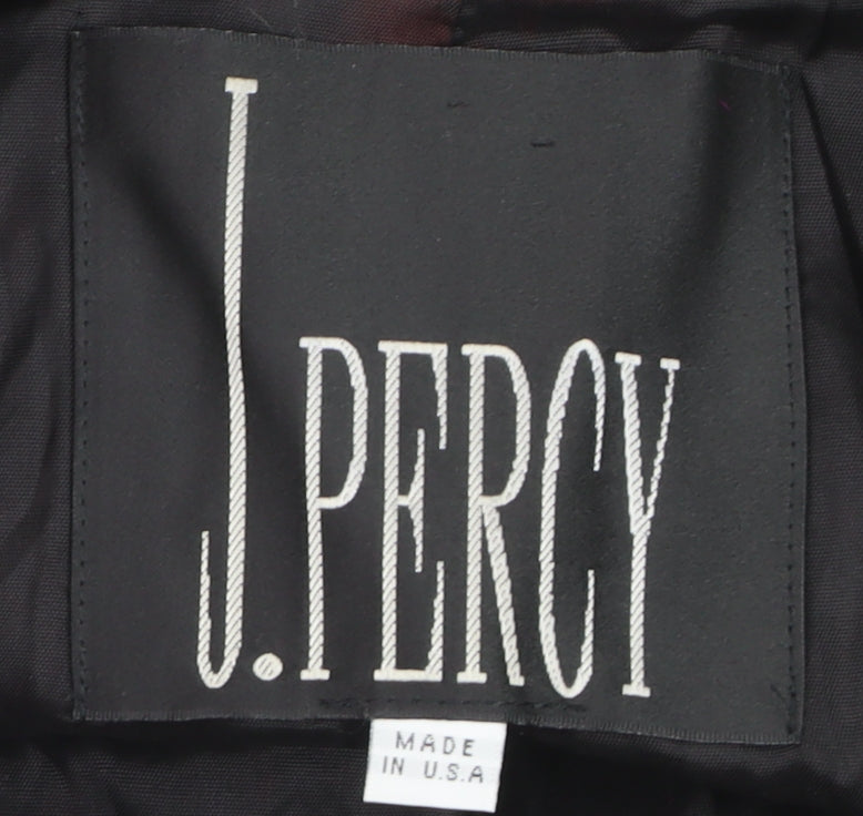J. Percy Women's Black Wool Pea Coat Size 8 Classic Mid-Length