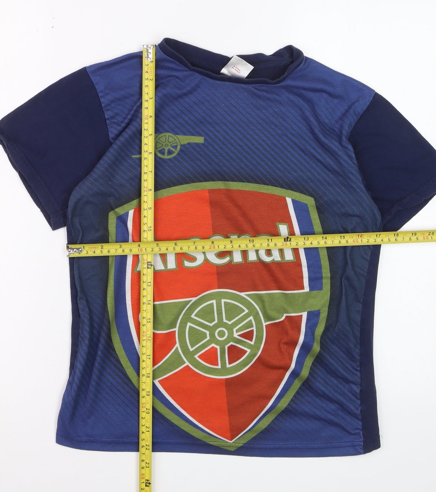 Arsenal Boys Blue Football T-Shirt 12-13 Years Short Sleeve Lightweight Top