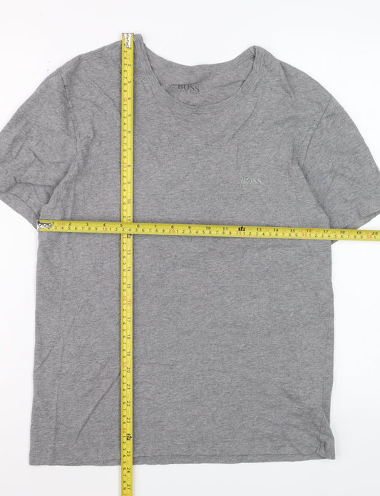 Hugo Boss Men's Grey Crew Neck Cotton T-Shirt Size M