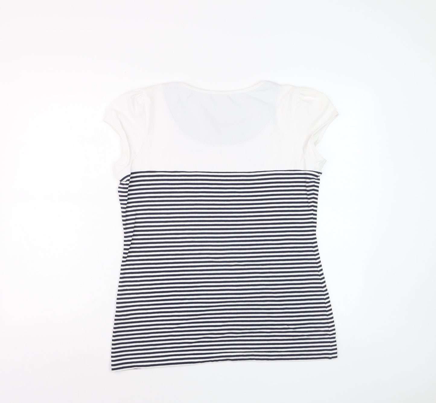 Next Womens Multicoloured Striped Bow T-Shirt Size 18 Short Sleeve