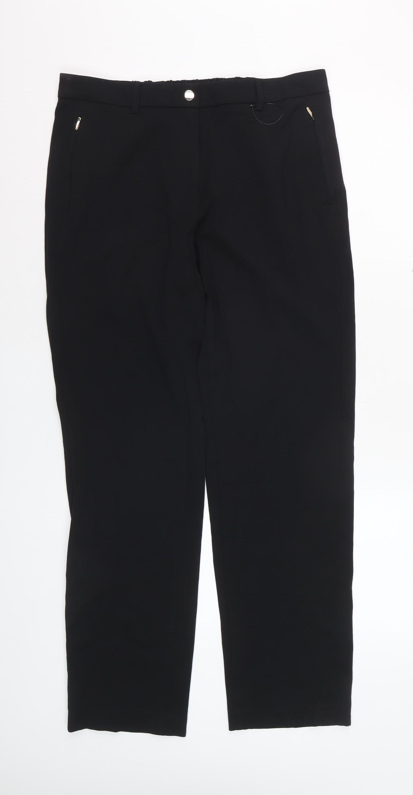 Marks and Spencer Women's Black Straight Leg Trousers Size 12