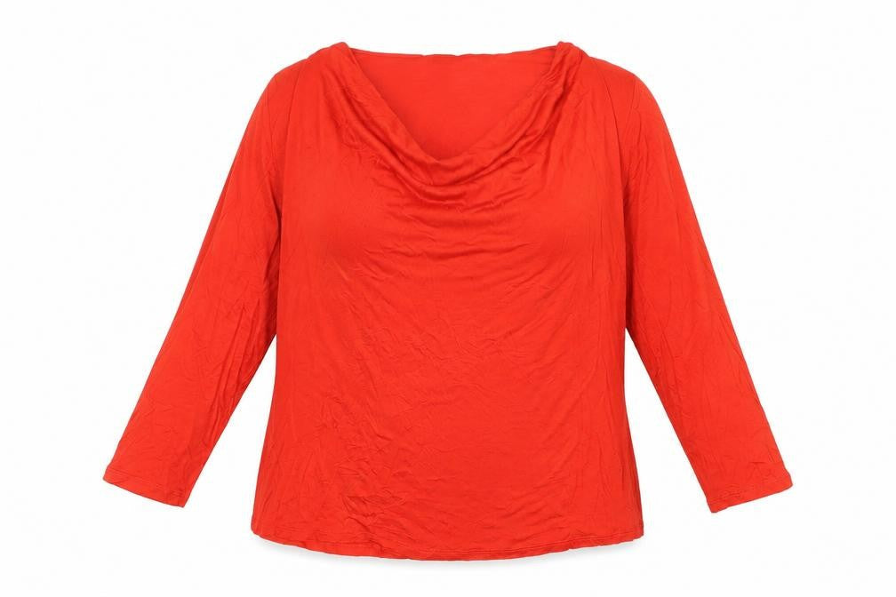 Marks & Spencer Women’s Red Cowl Neck 3/4 Sleeve Viscose Blouse Size 18