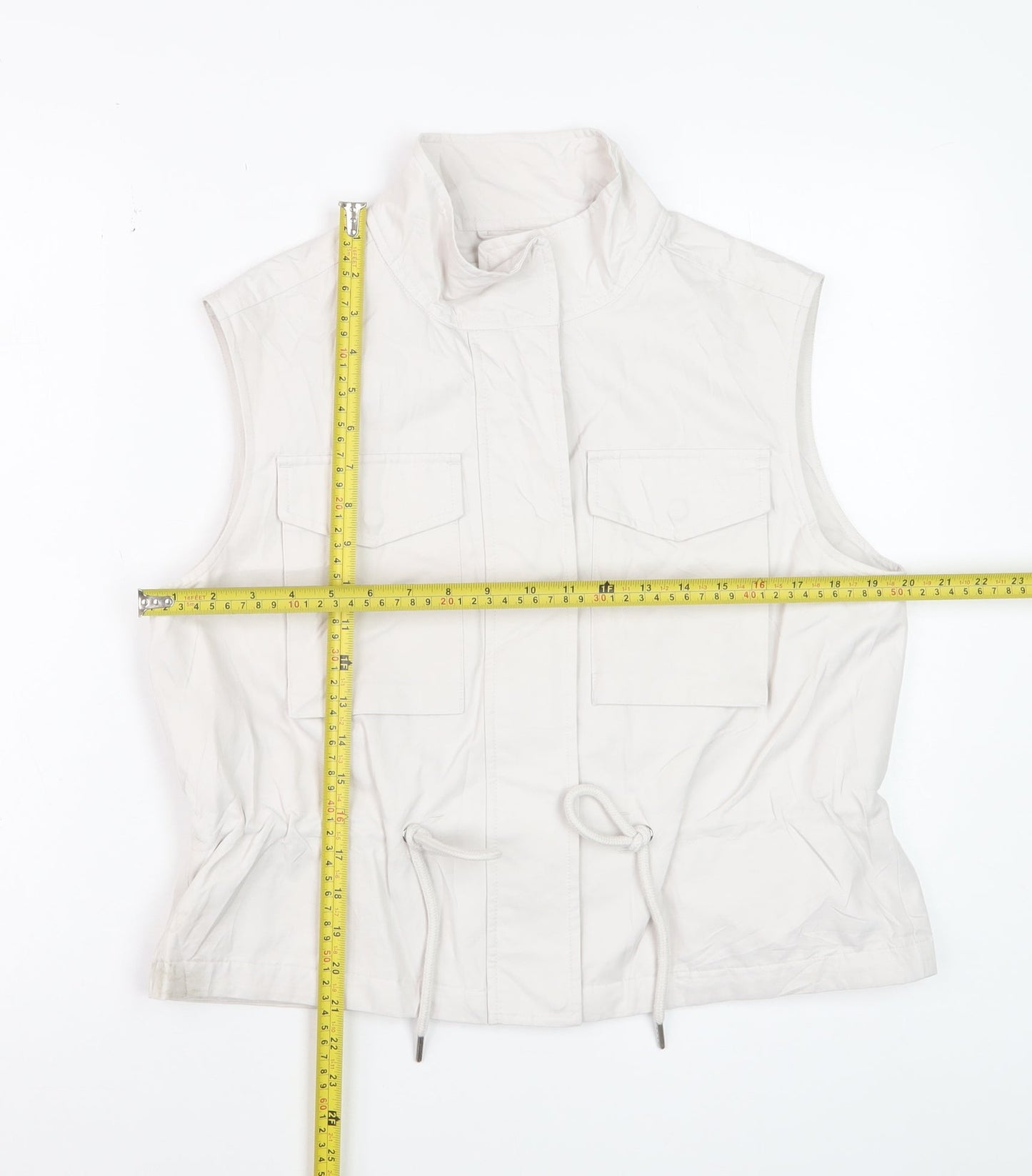 Marks and Spencer Women’s Ivory Cotton Blend Sleeveless Waistcoat Size 10