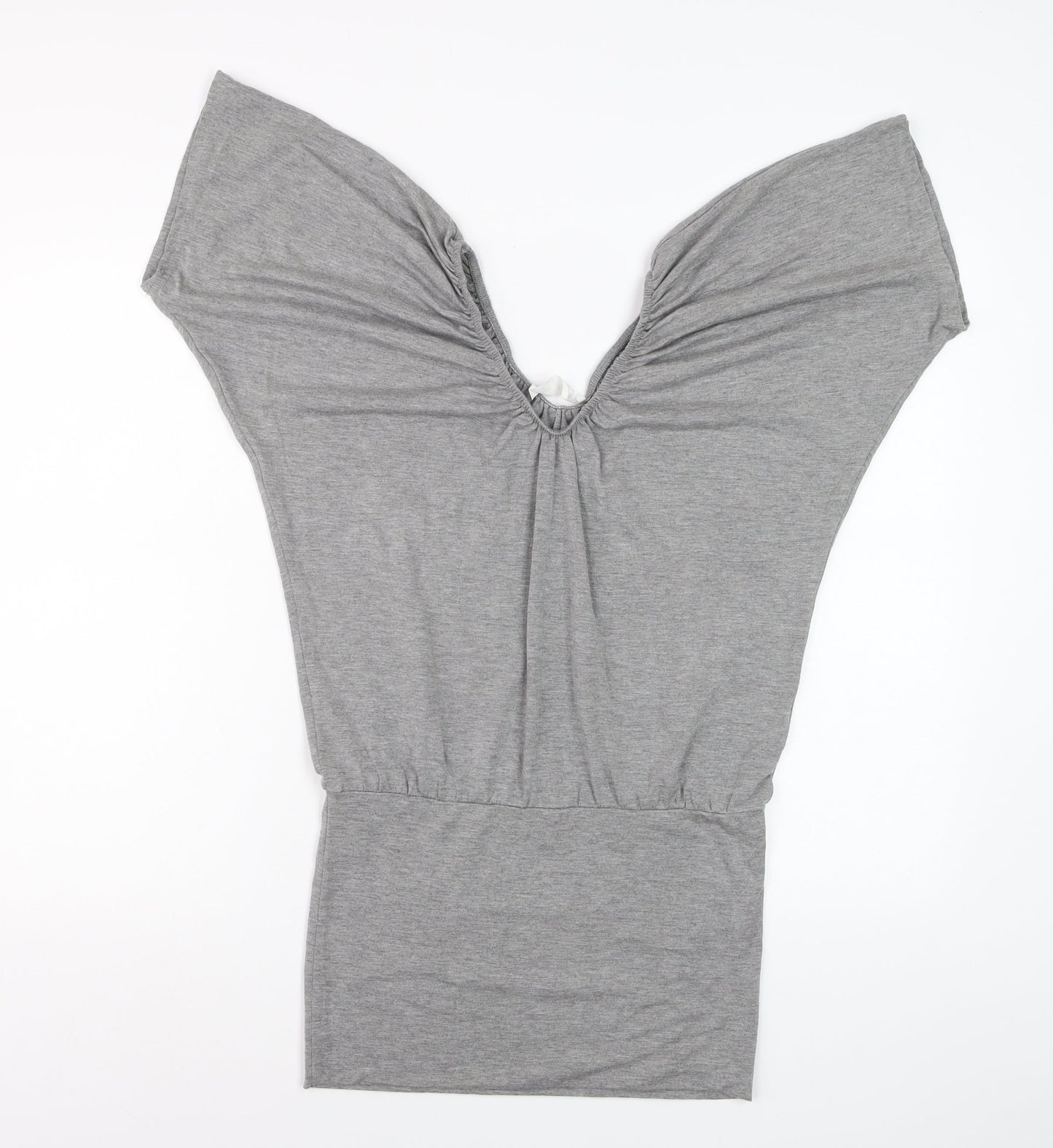 Internacionale Women Grey V-Neck Batwing Jersey T-Shirt Size 8
