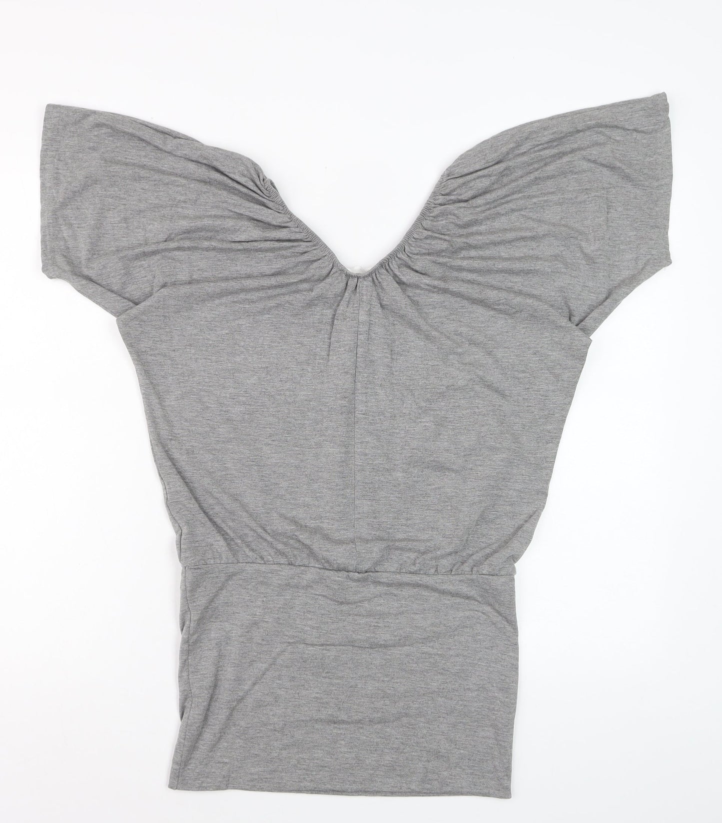 Internacionale Women Grey V-Neck Batwing Jersey T-Shirt Size 8