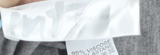 Internacionale Women Grey V-Neck Batwing Jersey T-Shirt Size 8