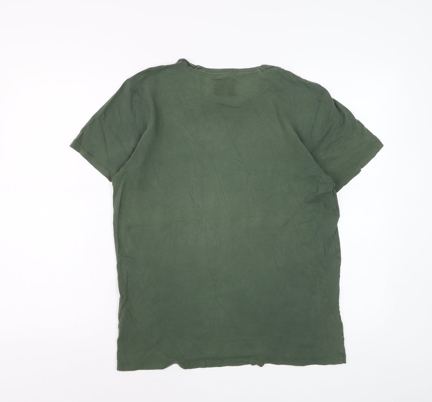 Abercrombie & Fitch Men's Green Cotton Crew Neck Short Sleeve T-Shirt M
