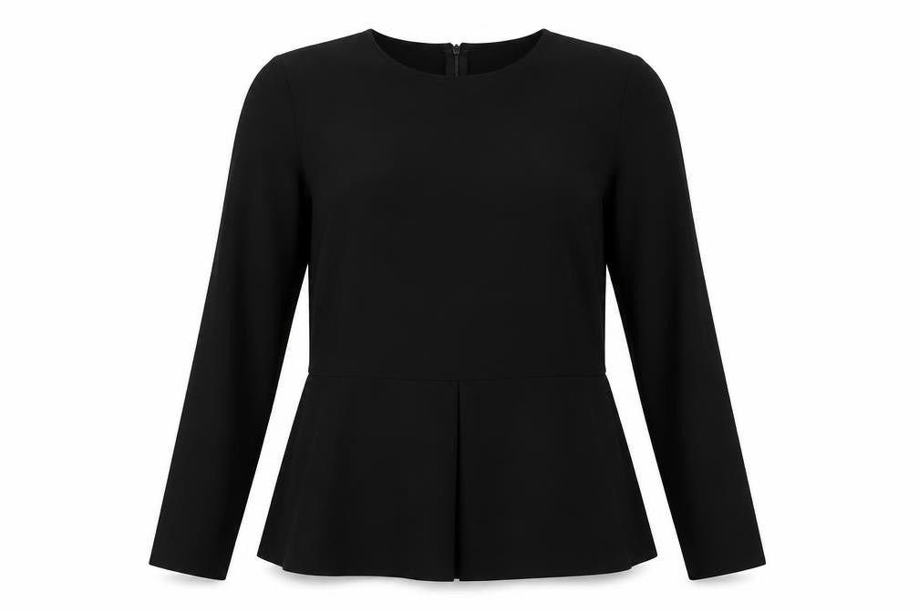Zara Woman Black Long Sleeve Tunic Blouse Size 14