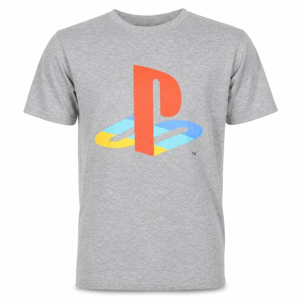 PlayStation Men's Grey Graphic Logo T-Shirt Size L Regular Fit