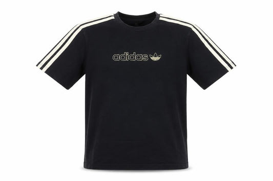 Adidas Boys Black 13-14 Years Cotton Short Sleeve Sports T-Shirt