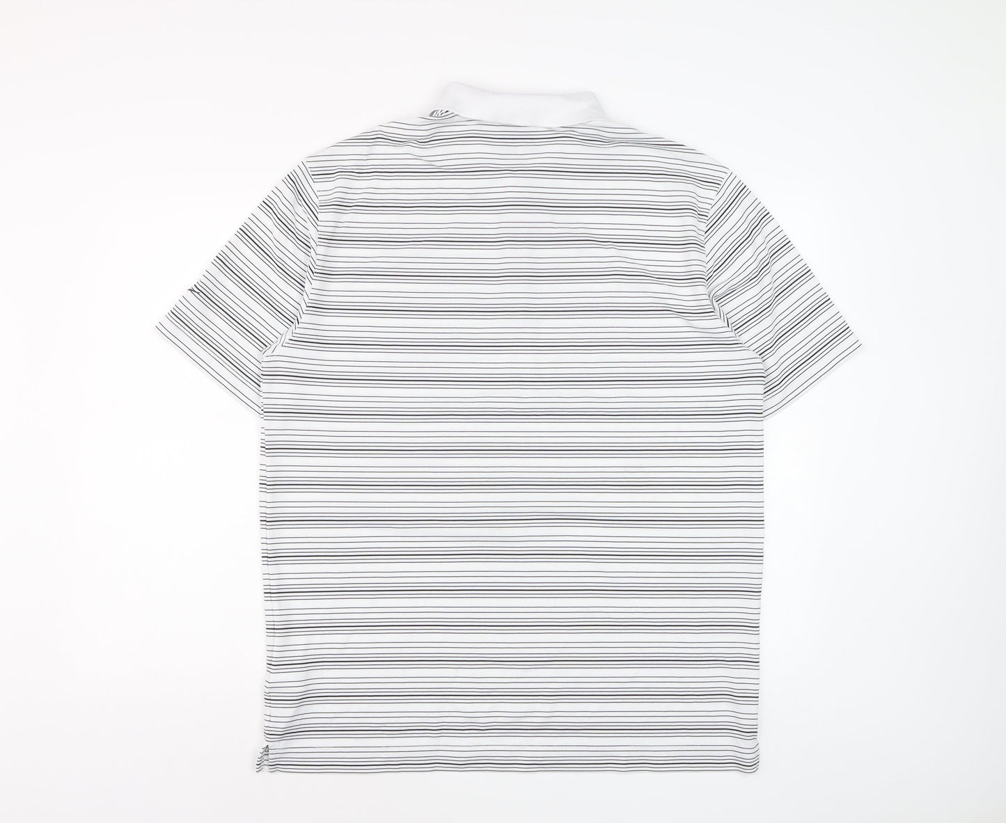 Nike Golf Men's White Striped Dri-Fit Polo Shirt Size L