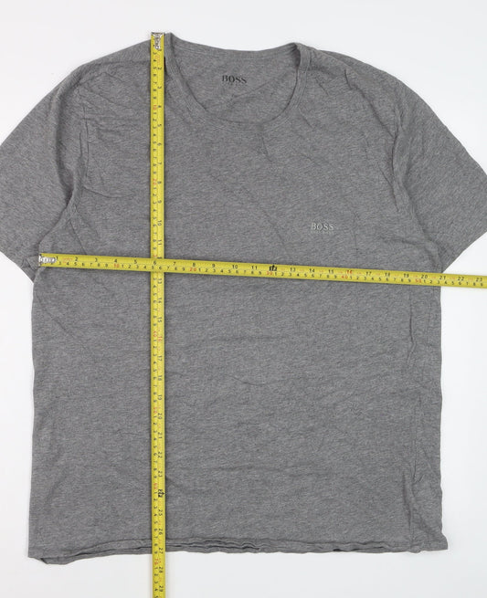 Hugo Boss Men's Grey 2XL Crew Neck Cotton T-Shirt